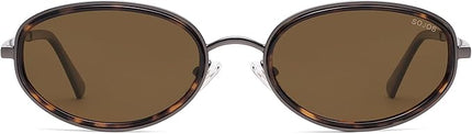 SOJOS Trendy Oval Polarized Sunglasses for Women Men, 80s 90s Chic Retro Vintage Sunnies SJ1248