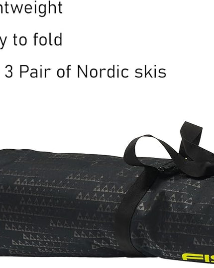 Fischer Skicase ECO XC - Durable Lightweight Easy Foldable 210 cm Long Nordic Skis Bag with Handle Straps | 1 or 3 Ski Pair Capacity Options