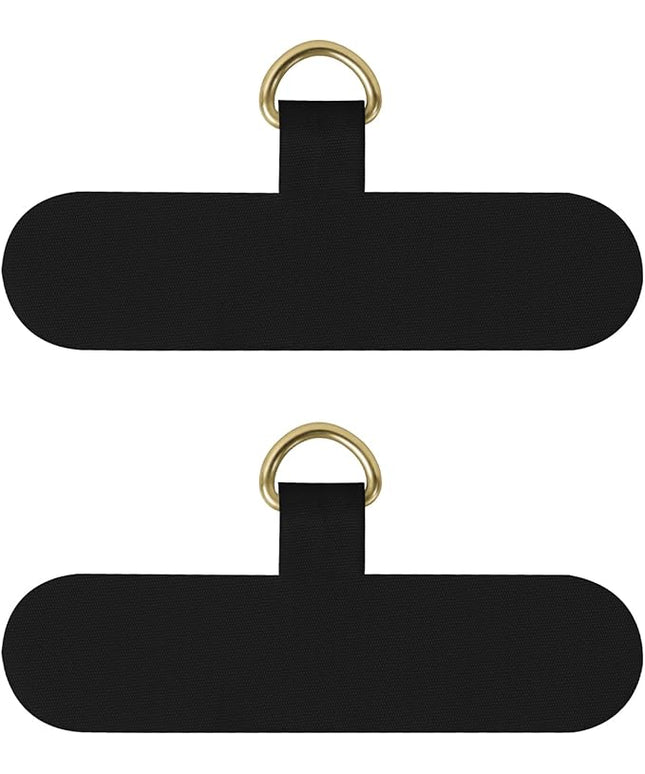 COCASES Phone Tether Tab, Phone Lanyard Tab 4 Pack Phone Strap Replacement Part Compatible for iPhone Samsung Smartphone (Black x2)