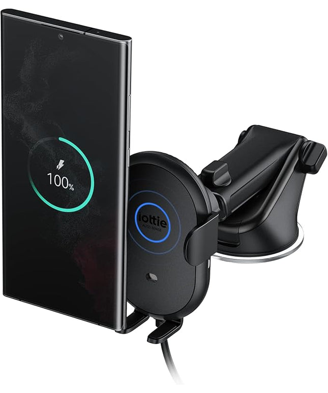 iOttie Auto Sense 2 Dash & Windshield Car Phone Holder with Qi Wireless Charging – Auto Clamping Phone Mount & Charger for iPhone, Google Pixel, Samsung Galaxy, Huawei, LG (Adapter Not Included)