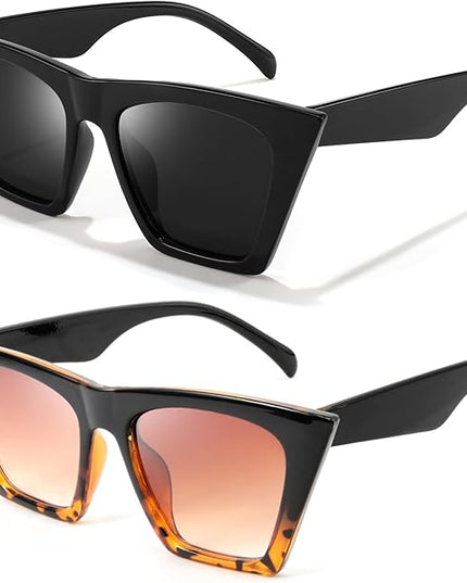 FEISEDY Vintage Square Cat Eye Sunglasses Women Trendy Cateye Sunglasses B2473