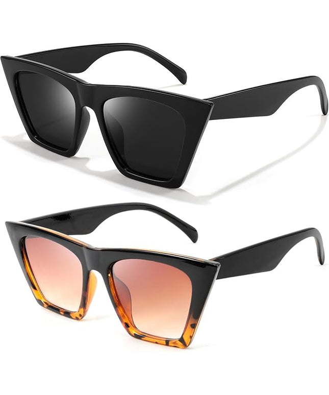 FEISEDY Vintage Square Cat Eye Sunglasses Women Trendy Cateye Sunglasses B2473
