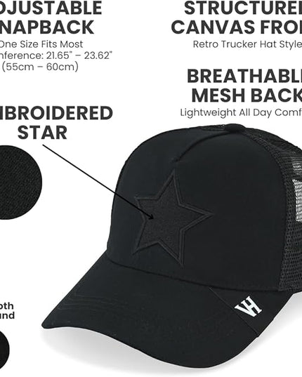 VINTAGE HAVANA Trucker Hats Women | Mesh Adjustable Snapback Hat | Men & Women Cute Trendy Fashion Baseball Cap
