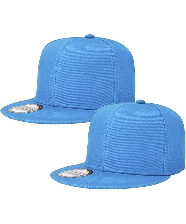 Classic Snapback Hat Cap Hip Hop Style Flat Bill Blank Solid Color Adjustable Size