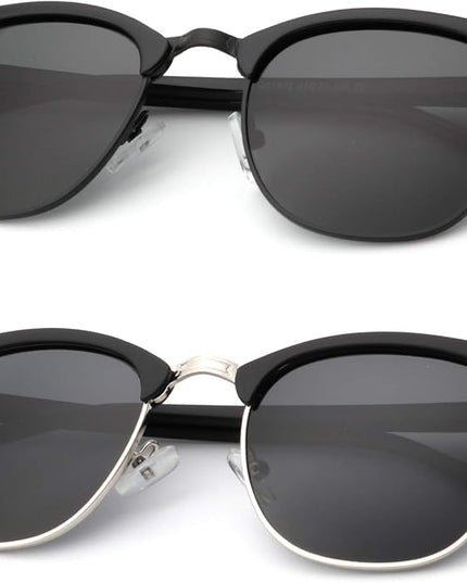 KALIYADI Polarized Sunglasses for Men and Women Semi-Rimless Frame Driving Sun glasses UV Blocking