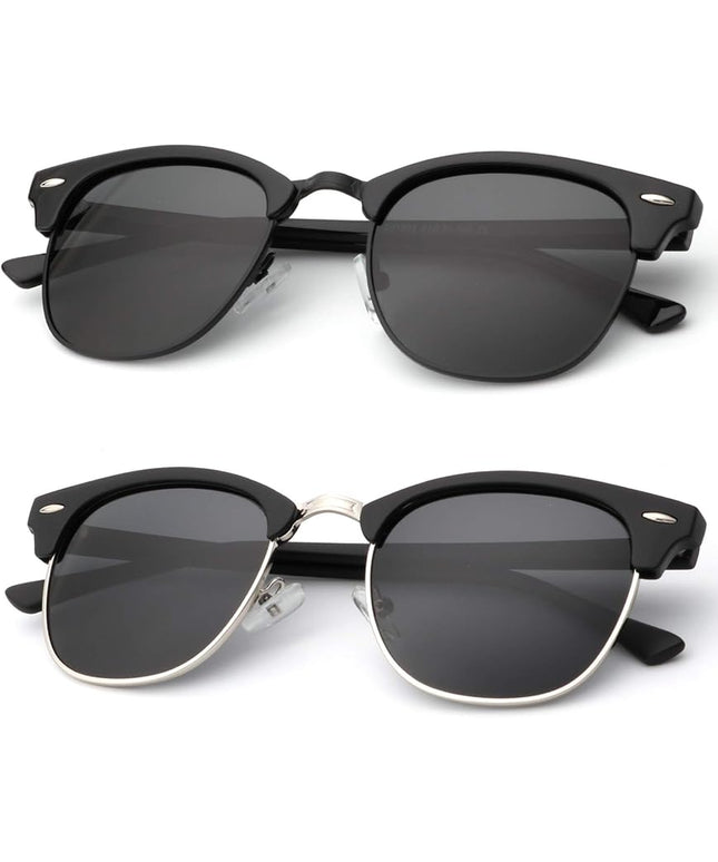 KALIYADI Polarized Sunglasses for Men and Women Semi-Rimless Frame Driving Sun glasses UV Blocking