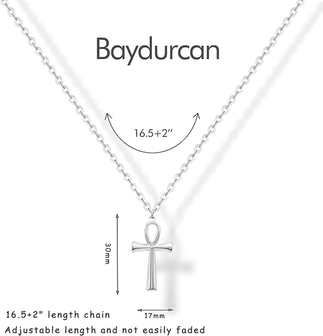Baydurcan Pendant Necklace for Women Evil Eye Ankh Bow Necklace for Friends Sister Birthday Just Because Christmas Gifts