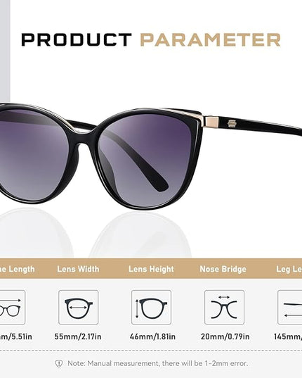 Trendy Cat Eye Sunglasses for Women Fashion Cateye UV400 Protection Glasses CL22017
