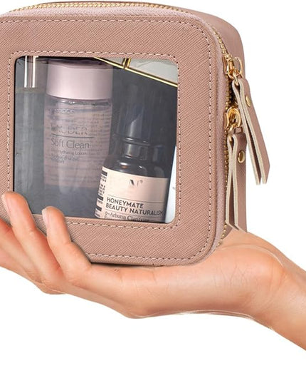 Travel Clear Makeup Bag Set, TSA Approved Cosmetic Bag Case with Zipper Portable Makeup Pouch Toiletry Bag Traveling Cosmetic Organizer Storage Bag Car Organizer Car Essentials