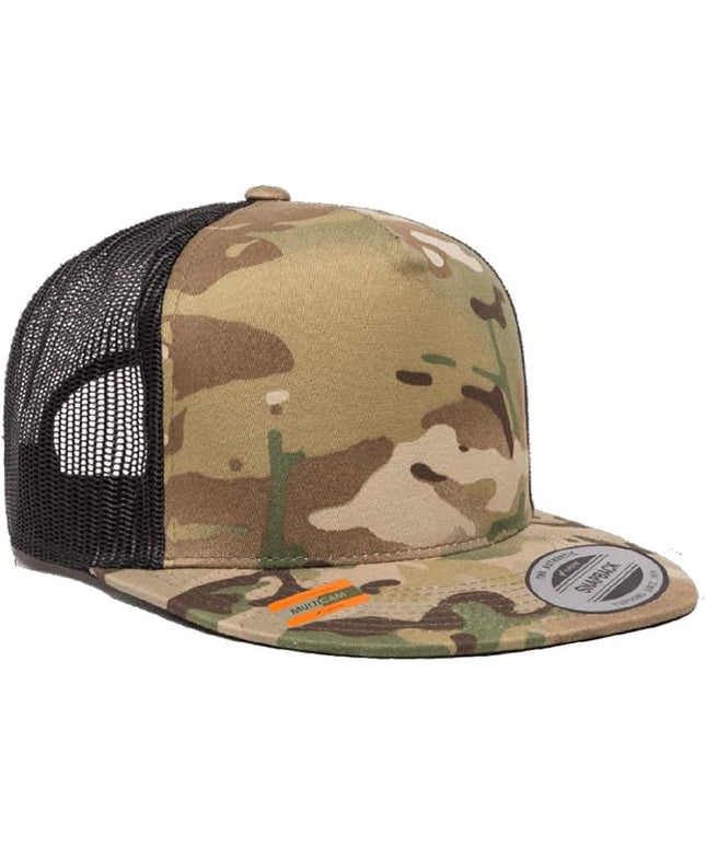 Yupoong 5-Panel YP Classic Trucker Cap | High Profile Flat Visor Snapback | OSFM | Bulk Packs Available