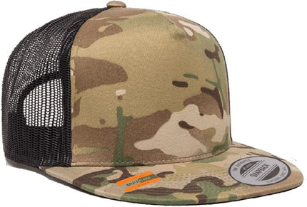 Yupoong 5-Panel YP Classic Trucker Cap | High Profile Flat Visor Snapback | OSFM | Bulk Packs Available