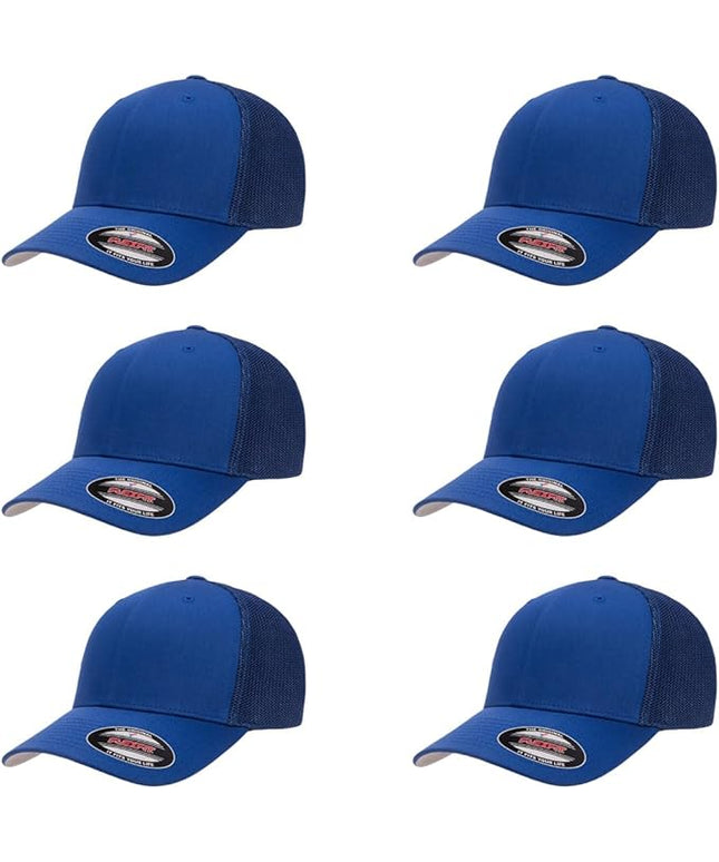 Flexfit 6511 Fitted Mid-Profile Stretchable Mesh Panels Trucker Cap | Bulk Pack Available
