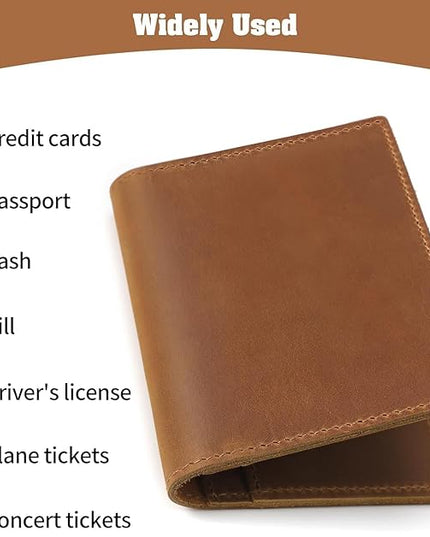Jack&Chris Leather Passport Holder, Handmade Passport cover, Travel Wallet Cover Case for Men and Women, Leather Travel Documents Organizer Protector, Brown-Red, 2PC