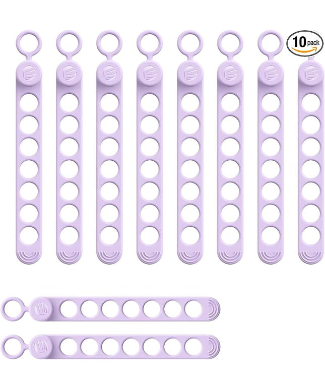 ORICO Silicone Cable Ties, Data Cable Organizer Reusable with Locking Buckle Design, High Elasticity Cord Wraps for Earphone, Phone Charger, Adjustable Fastening Cable Straps