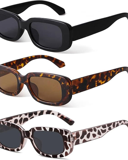 KUGUAOK Retro Rectangle Sunglasses Women and Men Vintage Small Square Sun Glasses UV Protection Glasse