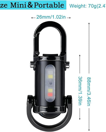 3-in-1 Keychain Flashlight, Rechargeable 500/1200 Lumens EDC Tool with Red/Blue Strobe, Emergency Recharge Your Phone , IPX7 Waterproof, Portable for Outdoor, Camping, Hiking & Survival Gear
