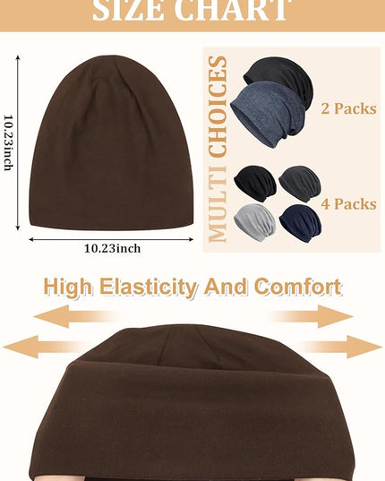 Senker Fashion Slouchy Beanie Hats for Women Men, Chemo Headwear Cotton Beanies Soft Lightweight Chemo Skull Cap Elastic