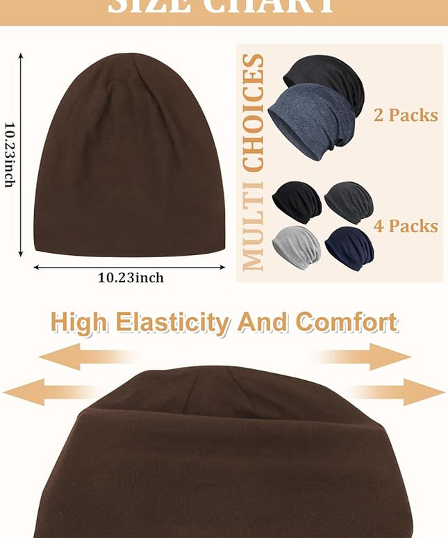 Senker Fashion Slouchy Beanie Hats for Women Men, Chemo Headwear Cotton Beanies Soft Lightweight Chemo Skull Cap Elastic