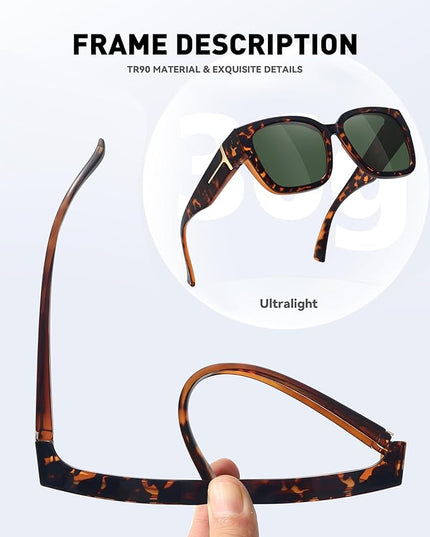 MEETSUN Oversized Fit Over Glasses Sunglasses for Women Men Large Trendy Polarized Sunglasses for Driving UV Protection