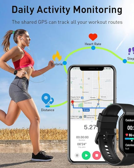Smart Watch(Answer/Make Call), 1.96" HD Smartwatch for Men Women, 2025 Fitness Watch with 110+ Sport Modes/Heart Rate/Sleep Monitor/Pedometer, IP68 Waterproof Fitness Activity Tracker for Android iOS