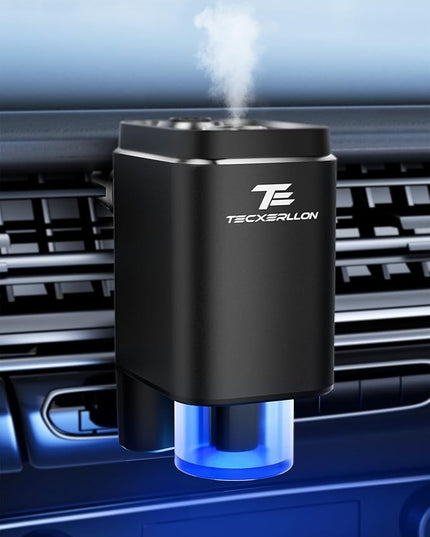 Smart Car Air Freshener, Car Air Freshener Diffuser, Car Diffuser with 360° Rotatable Vent Clip 3 Smart Scent Modes, 6 Refillable Scents for Long Lasting Fragrance