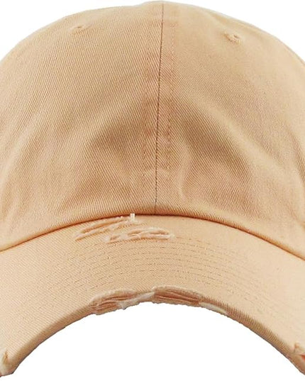 KBETHOS Vintage Washed Distressed Cotton Dad Hat Baseball Cap Adjustable Polo Trucker Unisex Style Headwear