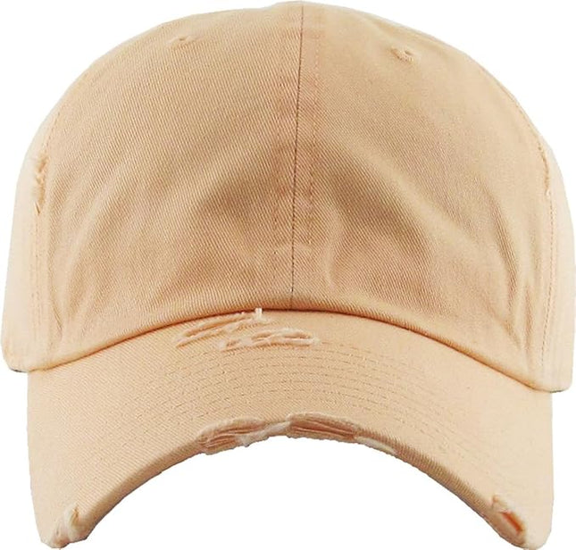 KBETHOS Vintage Washed Distressed Cotton Dad Hat Baseball Cap Adjustable Polo Trucker Unisex Style Headwear
