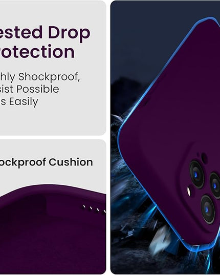 FireNova Designed for iPhone 14 Pro Max Case, Silicone Upgraded [Camera Protection] Case with [2 Screen Protectors], Soft Anti-Scratch Microfiber Lining Inside, 6.7 inch, Wine Red