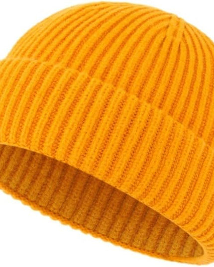 Stylish Wool Knit Short Cuff Fisherman Beanie for Men and Women Unisex Warm Winter Hat