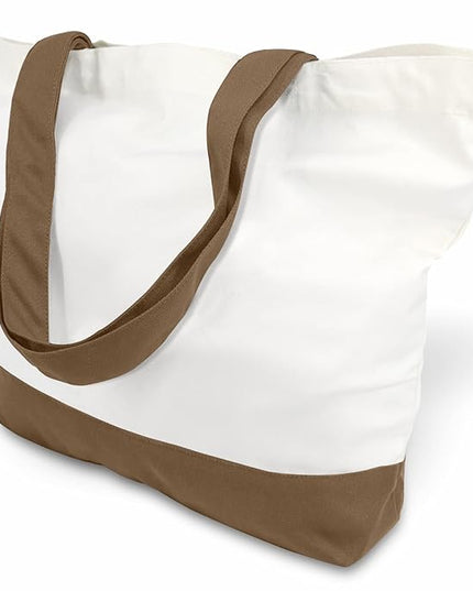 TOPDesign 1-Pack Super Strong Large 12oz Cotton Canvas Tote Bag, Reusable Grocery Shopping Cloth Bag, Fashionable Two-Tone Tote for Crafts, DIY Your Creative Designs