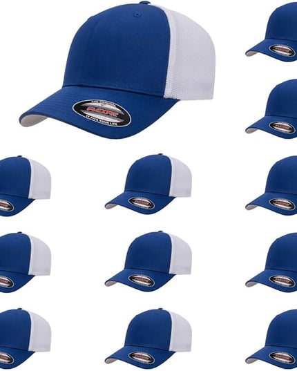 Flexfit 6511 Fitted Mid-Profile Stretchable Mesh Panels Trucker Cap | Bulk Pack Available