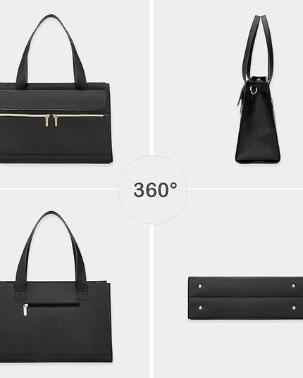 Laptop Bag for Women 15.6 Inch, Professional Tote Briefcase Purse, Eco-friendly Leather Teacher Bag Work Bag for Business