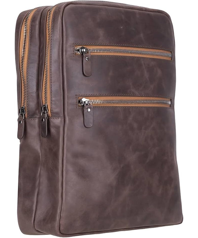 Osceola Genuine Leather Laptop Backpack for Men & Women, Handmade Leather Backpack Fits 16 Inch Laptop (Dark Brown)