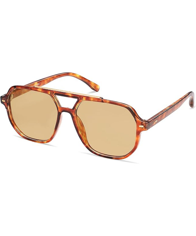 SOJOS Retro Trendy Aviator Polarized Sunglasses Men Women Vintage 70s Square Stylish Frame Sun Glasses SJ2283