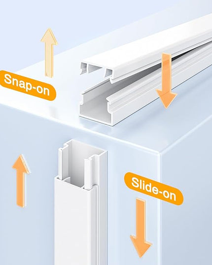 Delamu 56.7in Cord Hider, Cord Covers for Mini Wire on Wall, Paintable Cable Hider Wire Covers for Cords, Self-Adhesive Cable Cover Management, Easy Set-up Wires Hiders for TV, W0.55 H0.4in, White