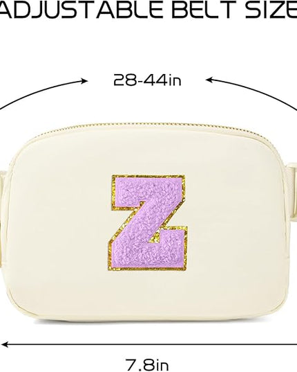 Gitus Gifts for 8 9 10 11 12 Year Old Girls Belt Bag Fanny Pack Crossbody Bags with Initial Letter Patch Cute Stuff Birthday Gifts for Teen Girls Women Personalized Trend Stuff (Ivory-Z)