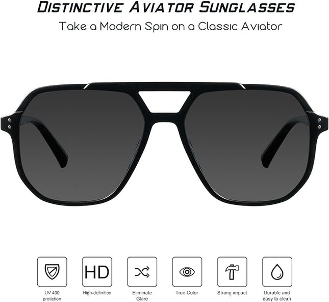 mosanana Oversized Aviator Sunglasses for Women and Men with Polarized Lens MS52243