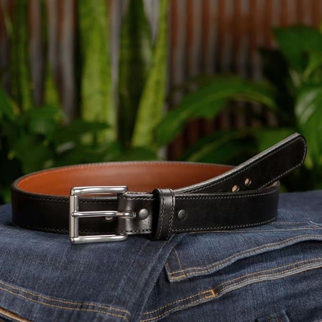 Bullhide Belts Mens Leather Belt for Casual Dress, 1.50" Wide