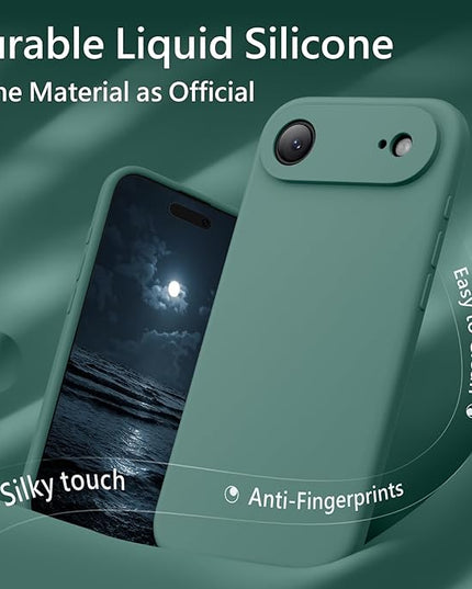 FireNova Magnetic for iPhone Air Case, Compatible with MagSafe, [Integrated Silicone Camera Control Button] [Camera Protection] Microfiber Lining Phone Case for iPhone 17 Air, 6.5", Midnight Green