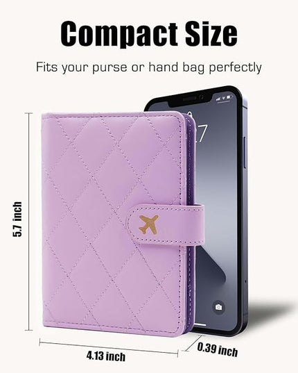 Melsbrinna Premium Leather Passport Holder Covers Case, Waterproof Rfid Blocking Travel Wallet Passport Holder with Pen Holder, Cute Passport Book for Women/Men