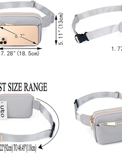 UTO Fanny Pack for Women Crossbody Trendy Fashion Belt Purse Chest Waist Hip Bumbag for Outdoor Shopping Travel Hiking