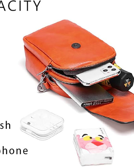 myfriday Vintage Crossbody Phone Bag for Women, Small PU Leather Shoulder Purse and Handbag with Tassel&Rivet Decoration