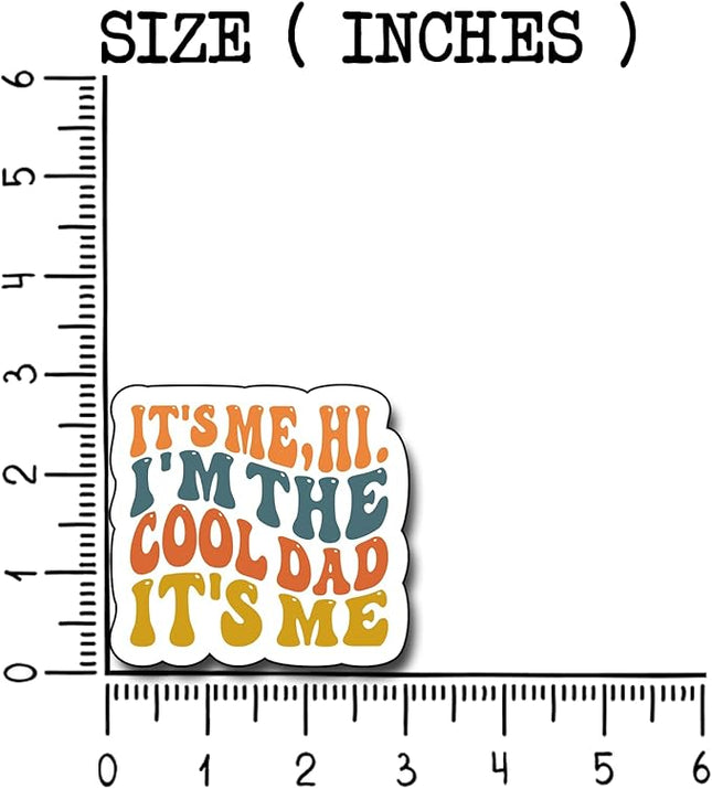 (3Pcs) It's Me Hi I'm The Cool Dad It's Me Sticker, Decal Gifts Dad Decorate Books Laptop Phone Water Bottles Kindles Stickers Tumbler Sticker Waterproof Vinyl Decorate Sticker 3" Inch