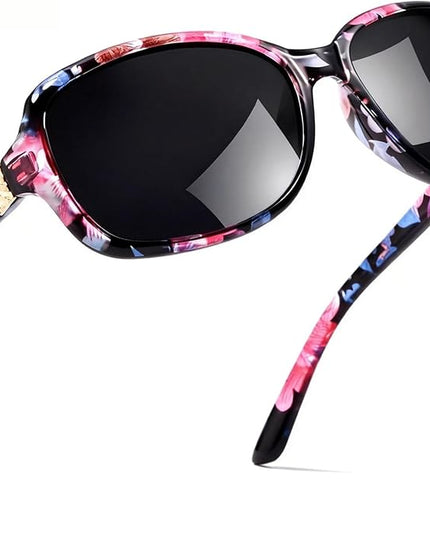 SIPHEW Polarized Sunglasses for Women | Vintage Square Sunglasses w UV400 Protection | Womens Wraparound Shade