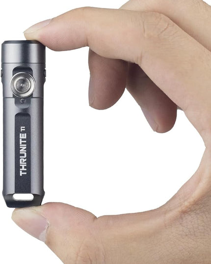ThruNite Ti Mini Keychain Flashlight, USB-C Rechargeable EDC Pocket Light, Bright 650 Lumens Small Keychain Gadget for Camping, Everyday Carry, Indoor Outdoor Use (Grey Cool White)
