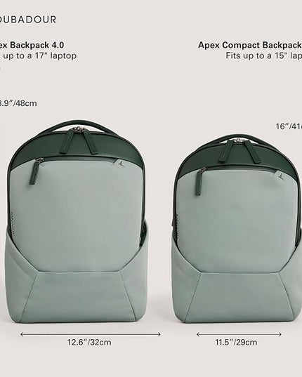 Troubadour Apex 4.0 Compact - 16L Premium Laptop Backpack - Ergonomic & Water Resistant - Designed for Work and Travel - Green Smoke
