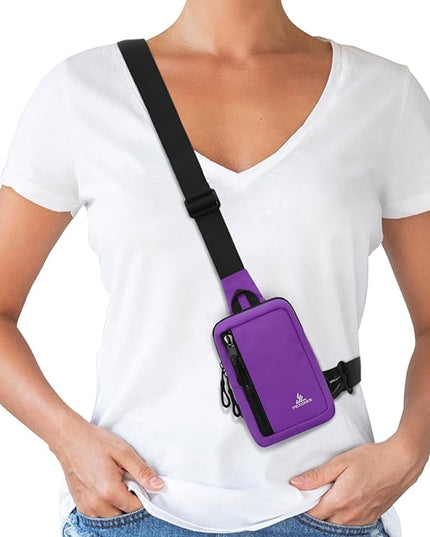 Peicees Small Crossbody Bag for Men Women Mini Sling Bag Travel Running Phone Daypack Cross Body Shoulder Bags with Keyholder