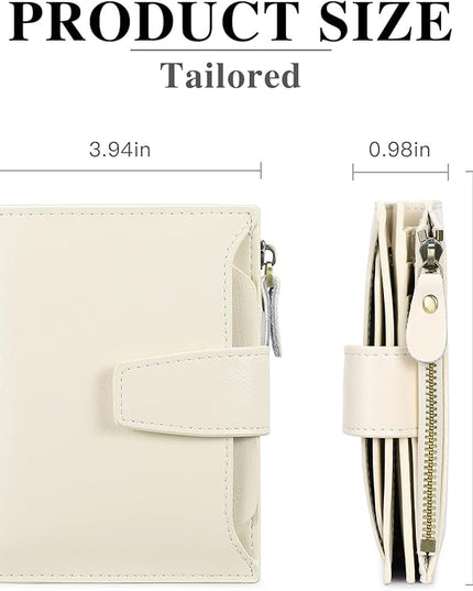 FALAN MULE Small Wallet for Women Leather Bifold Compact RFID Blocking Small Womens Wallet Purse
