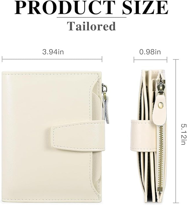 FALAN MULE Small Wallet for Women Leather Bifold Compact RFID Blocking Small Womens Wallet Purse