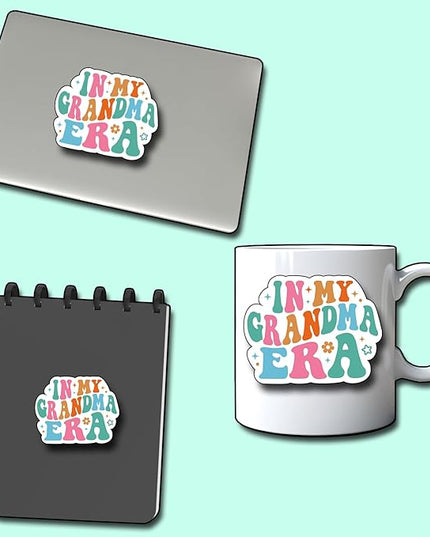 (3Pcs) in My Grandma Era Sticker, Grandma Era Decorate Books Laptop Phone, Water Bottles Kindles Stickers, Tumbler Sticker Waterproof Vinyl Decorate Sticker 3"" Inch